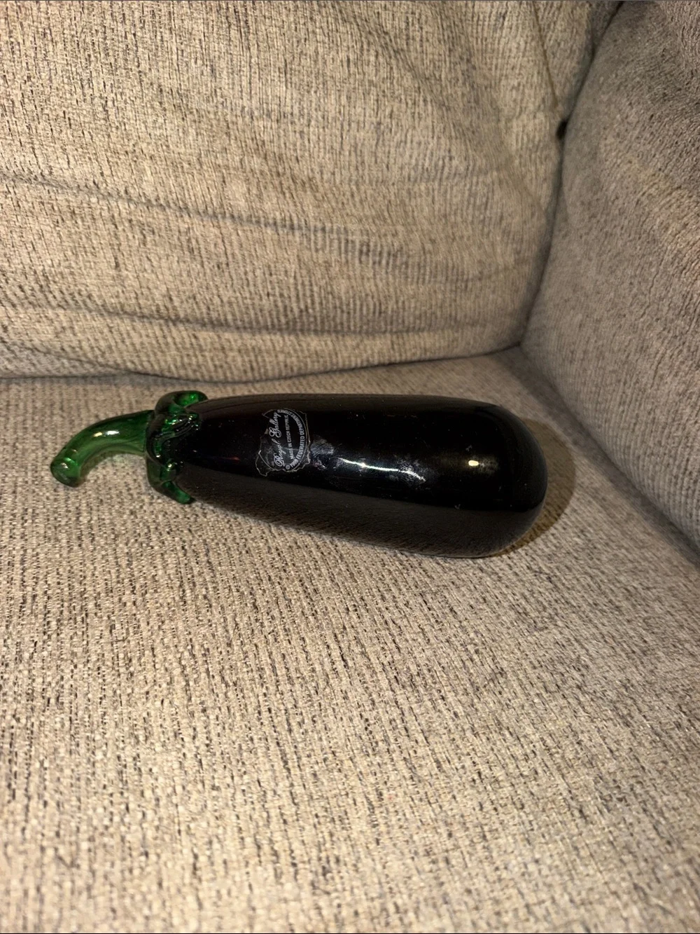 Handblown Glass Eggplant Accent Piece Royal Gallery 1998 Made in Czech Republic